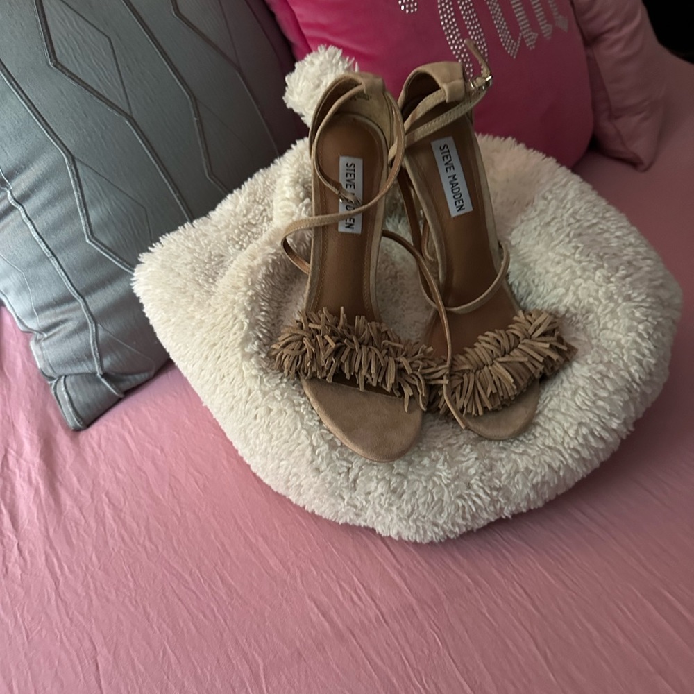Steve Madden Tan Strappy Heels